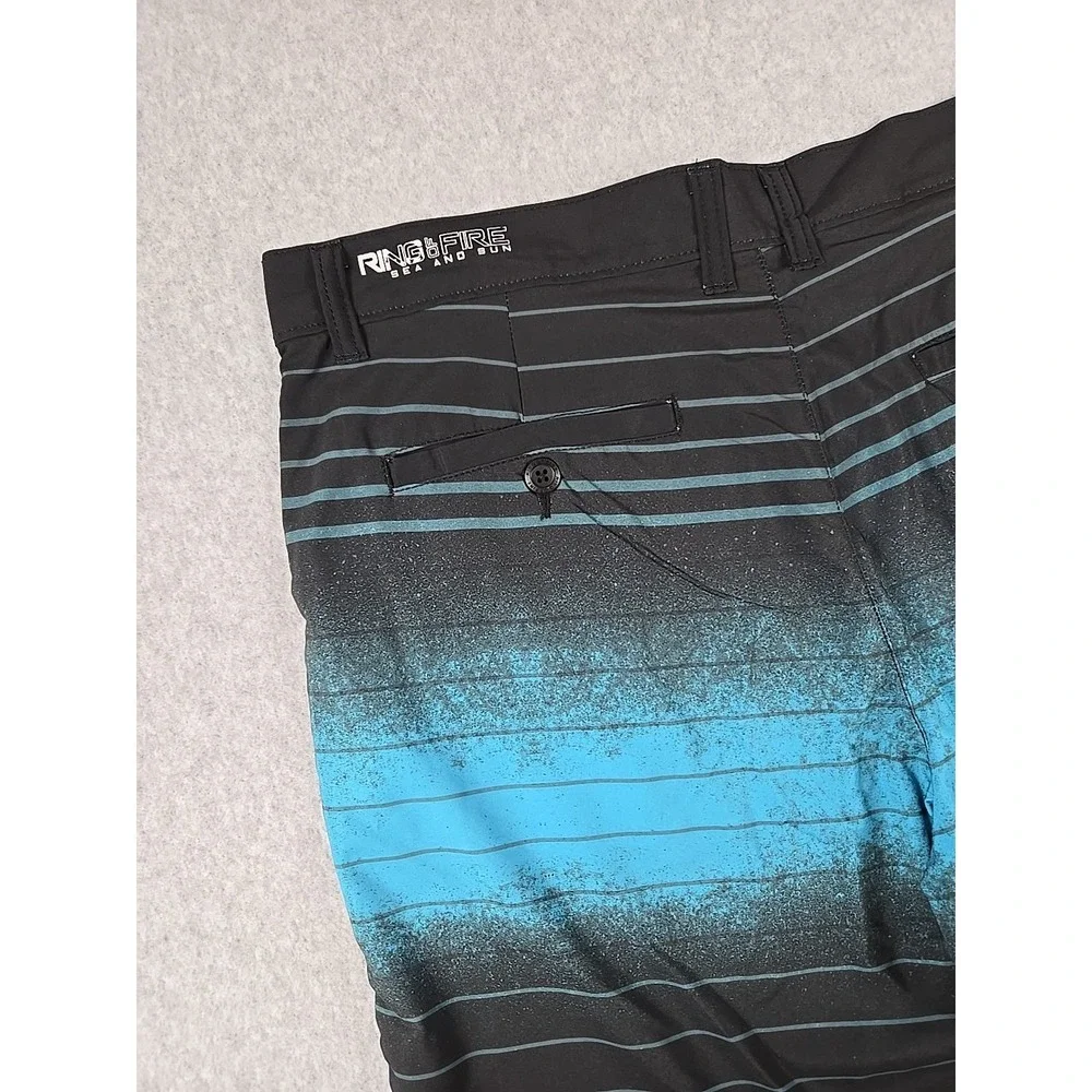 Ring Of Fire Board Shorts Mens Size 36 ‎ Sea And Sun Swim Short Blue Unlined NEW